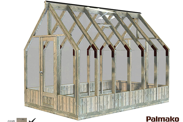 Palmako-Holz-Glas-Gewächshaus-plan